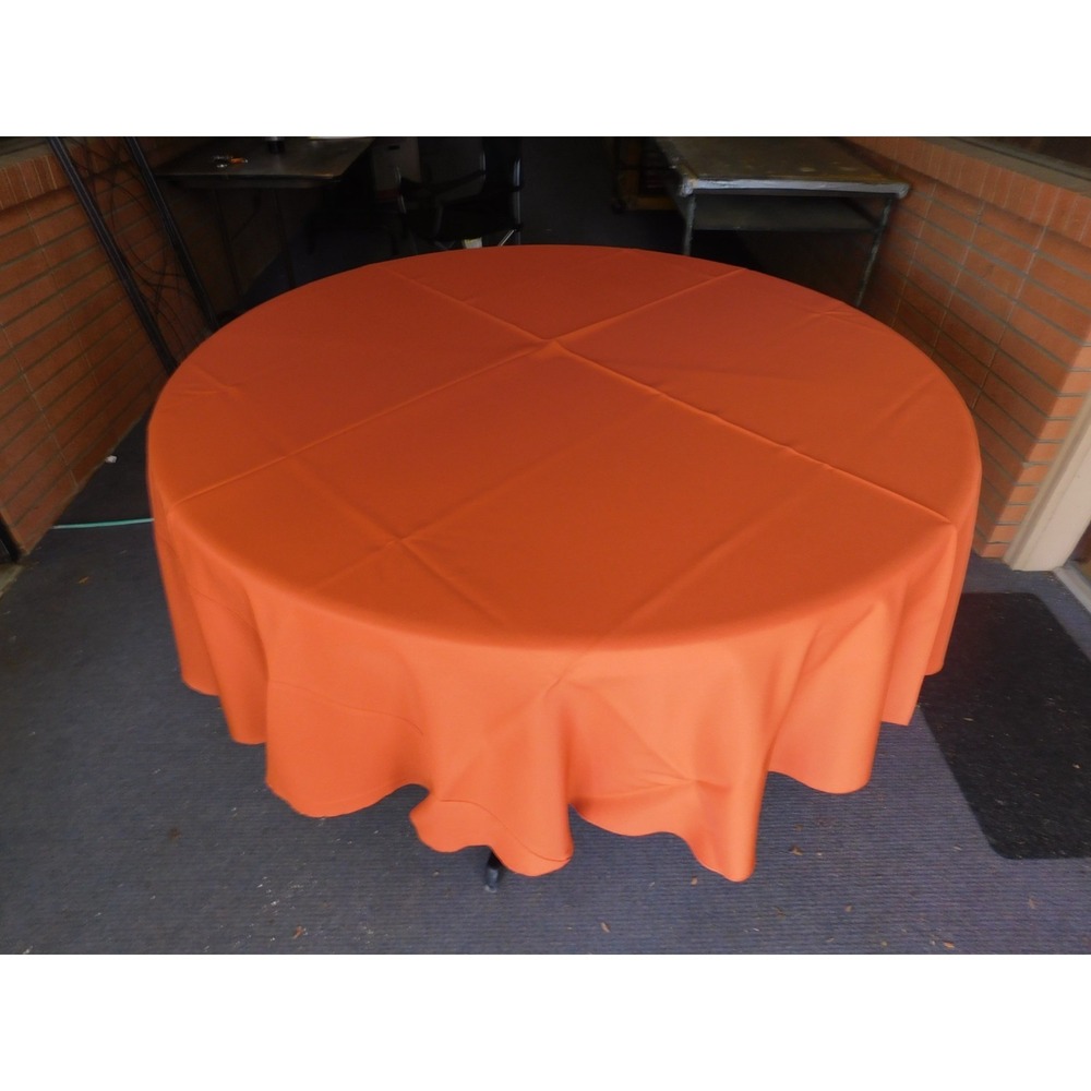 Lot of 5 96" Round Burnt Orange Tablecloths